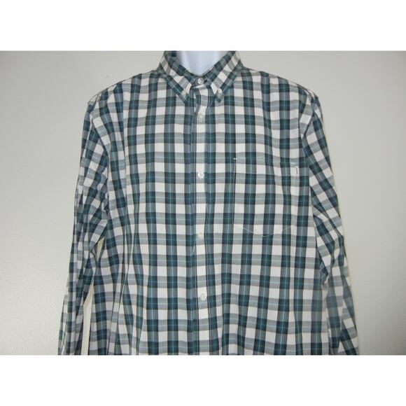 Timberland Shirt Men's XXL 2XL Regular Fit Button Up  Green Long‎ Sleeve Cotton - Picture 3 of 8